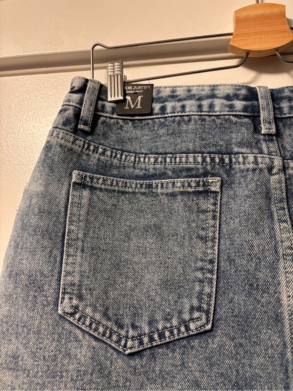 NWT J for Justify Faded Blue Pocket Cargo Denim Mini Skirt M - Picture 4 of 6